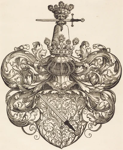 Coat of Arms of the Kress von Kressenstein Family by Sebald Beham, print, 1525-1535