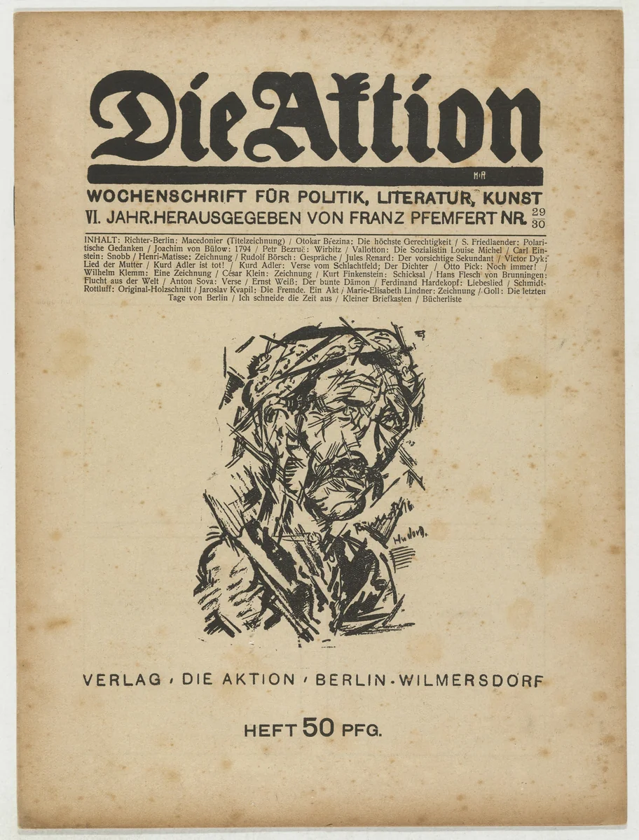 Die Aktion, vol. 6, no. 29/30 by Karl Schmidt-Rottluff, periodical, 1916