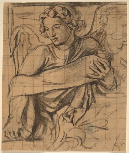 Angel - Trinity Church Mural by John La Farge, drawing, 1876