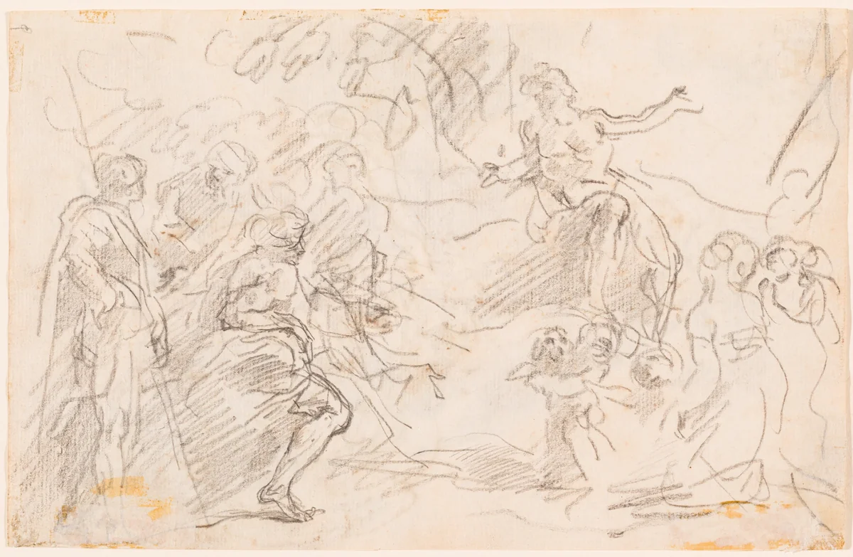 Biblical Scene [verso] by Sebastiano Ricci, drawing, 1720-1730
