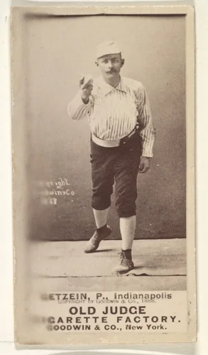 Getzein, Pitcher, Indianapolis, from the Old Judge series (N172) for Old Judge Cigarettes by Goodwin & Company, photograph, 1888