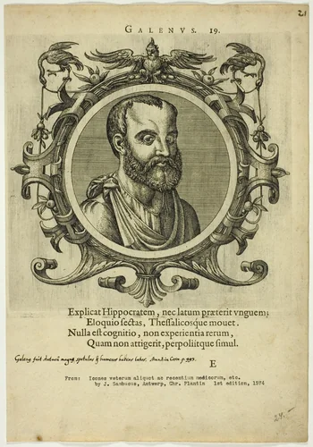 Portrait of Galenus by Unknown Artist, print, 1574