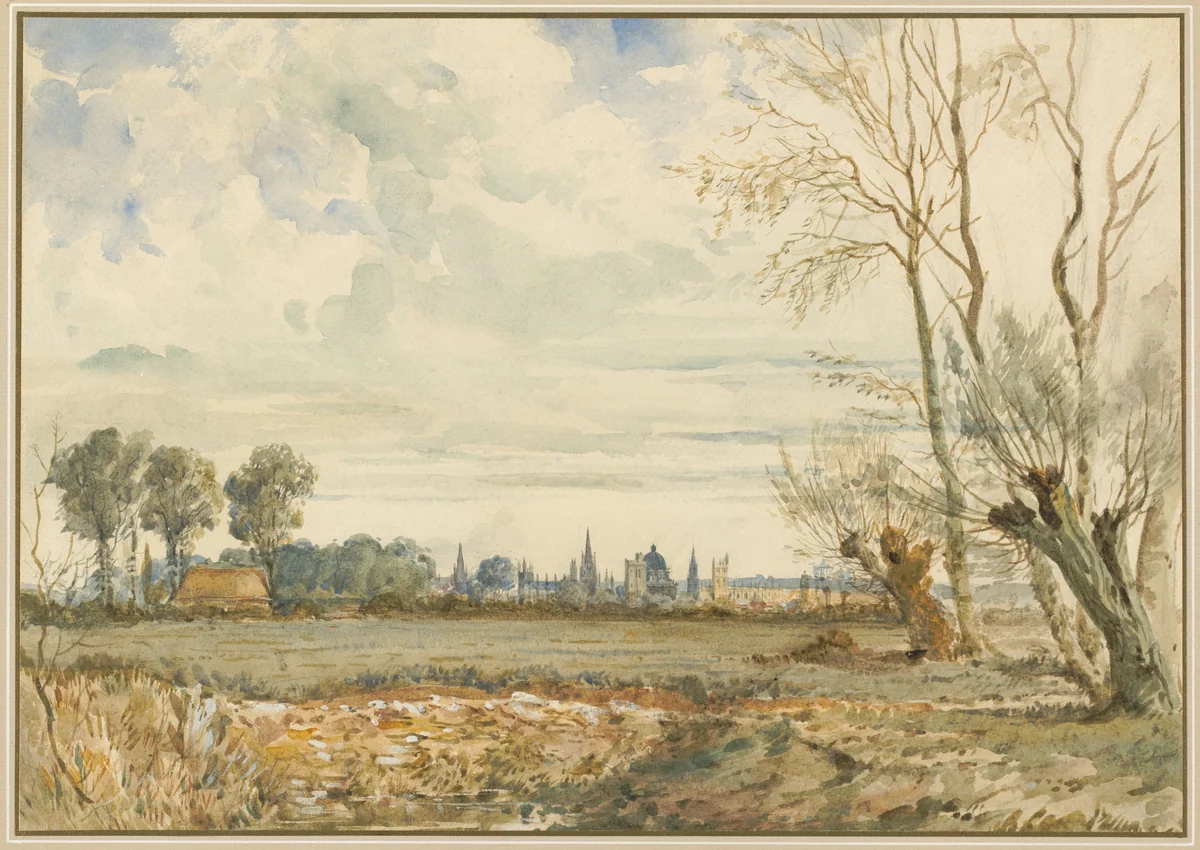 Meadows with a Distant View of Oxford by Thomas Shotter Boys, drawing, 1803-1874