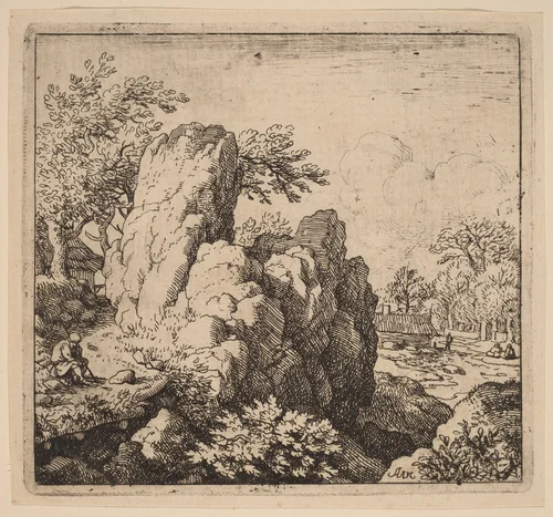 Large Rock by Allart van Everdingen, print, 1645-1656