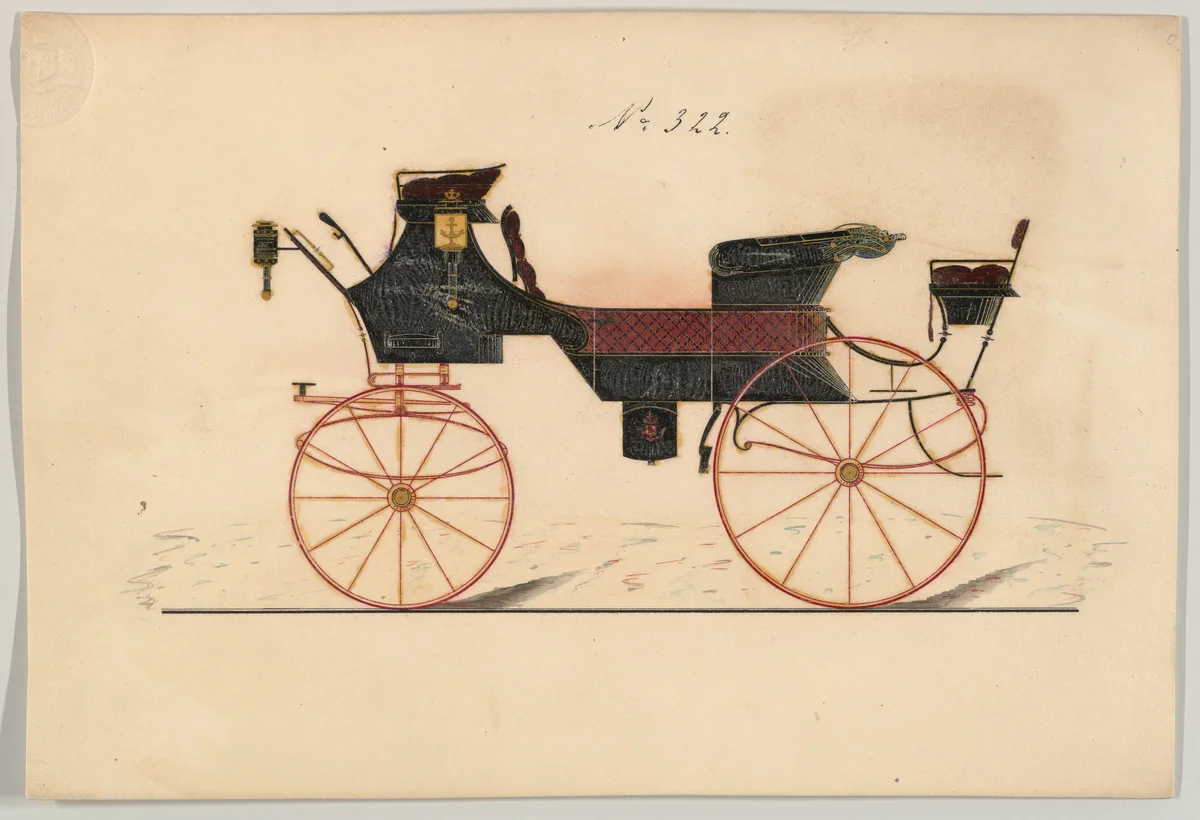 Drag #322 by Brewster & Co., drawing, 1850-1870