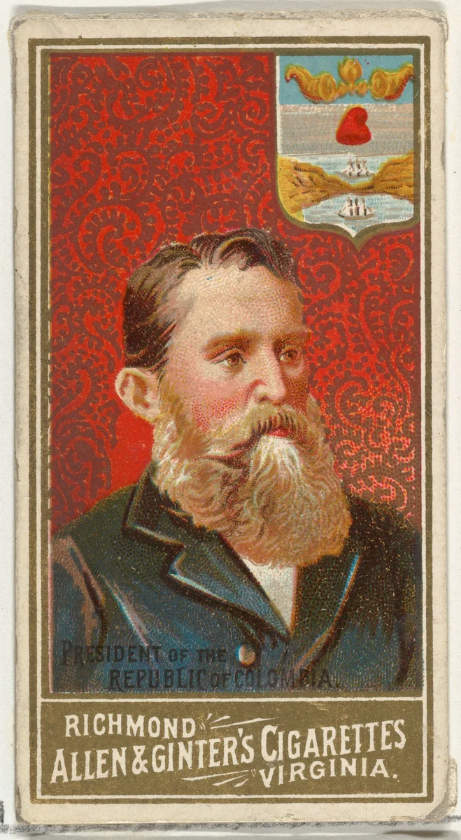 President of the Republic of Colombia, from World's Sovereigns series (N34) for Allen & Ginter Cigarettes by Allen & Ginter, print, 1889