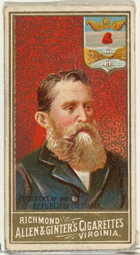 President of the Republic of Colombia, from World's Sovereigns series (N34) for Allen & Ginter Cigarettes by Allen & Ginter, print, 1889
