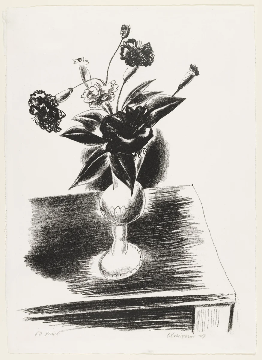 Carnations by Yasuo Kuniyoshi, print, 1927