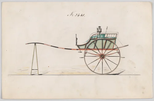 Whitechapel Cart #3441 by Brewster & Co., drawing, 1878