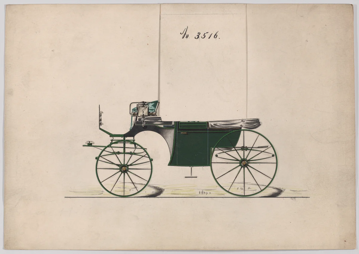 Design for Landaulet, no. 3516 by Brewster & Co., drawing, 1879