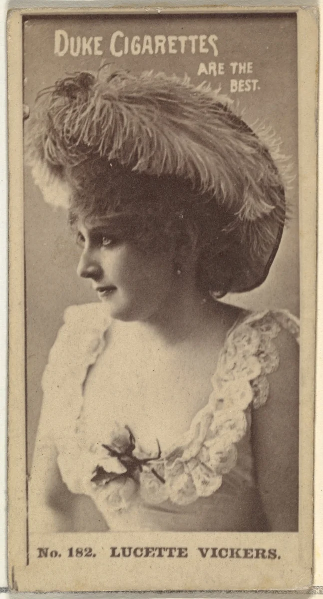 Card Number 182, Lucette Vickers, from the Actors and Actresses series (N145-6) issued by Duke Sons & Co. to promote Duke Cigarettes by W. Duke, Sons & Co., photograph, 1880-1889