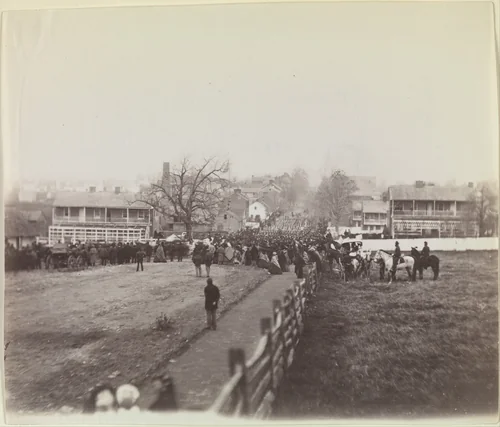 Procession of Troops and Civilians on Way to Dedication of Soldiers' National Cemetery, Gettysburg, Pennsylvania by Isaac G. Tyson, photograph, 1863