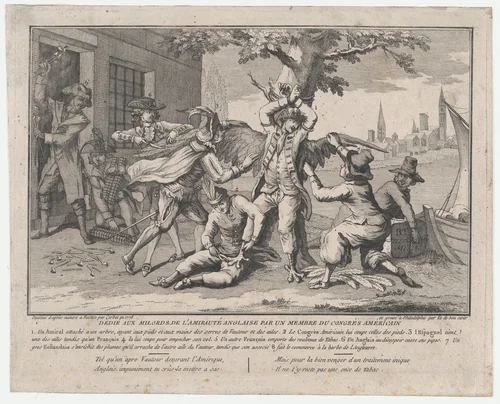 Va de Bon Coeur; Dédié aux Milords de l'Amirauté Anglaise par un Membre de Congrès Américain by Richard Purcell, print, 1778
