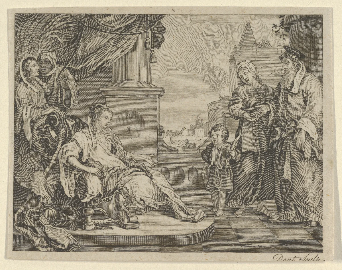 Moses Brought to Pharoah's Daughter by Dent, print, 1795-1805