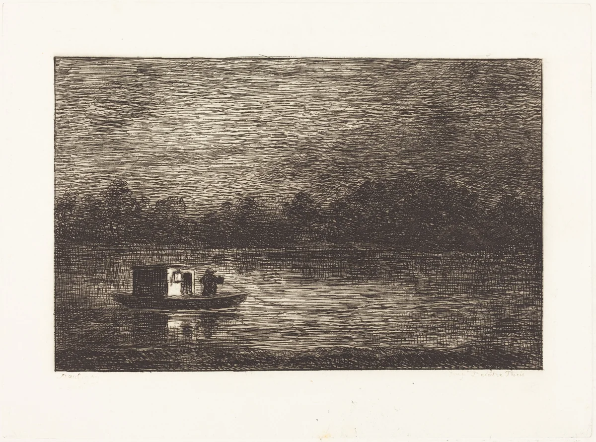 Night Journey, 2nd Plate (Voyage de nuit) by Charles-François Daubigny, portfolio, 1862
