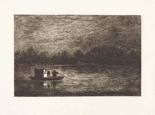Night Journey, 2nd Plate (Voyage de nuit) by Charles-François Daubigny, portfolio, 1862