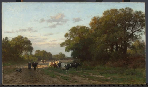 Landscape in Drenthe by Julius Jacobus van de Sande Bakhuyzen, painting, 1882