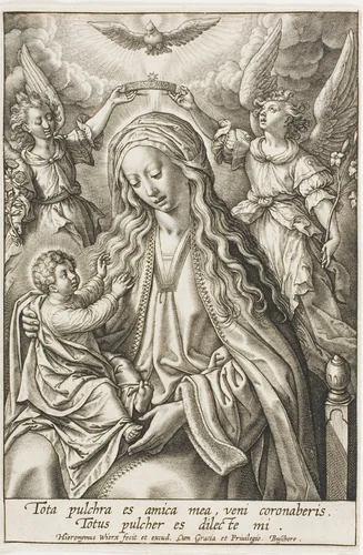 Virgin and Child by Jerome Wierix, print, 1570-1619