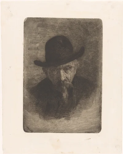Portret van een onbekende man by Ferdinand Hart Nibbrig, print, 1876-1888