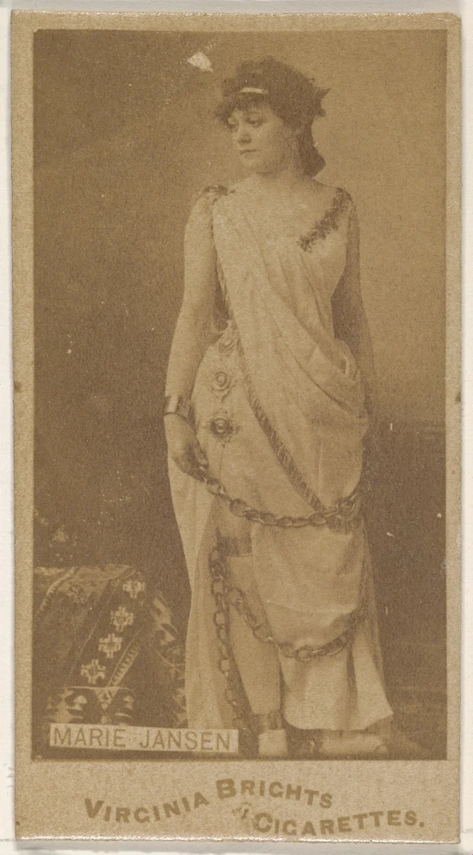 Marie Jansen, from the Actors and Actresses series (N45, Type 1) for Virginia Brights Cigarettes by Allen & Ginter, photograph, 1885-1891