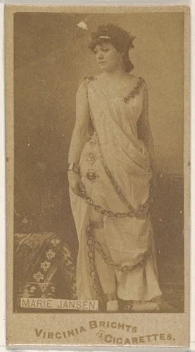 Marie Jansen, from the Actors and Actresses series (N45, Type 1) for Virginia Brights Cigarettes by Allen & Ginter, photograph, 1885-1891
