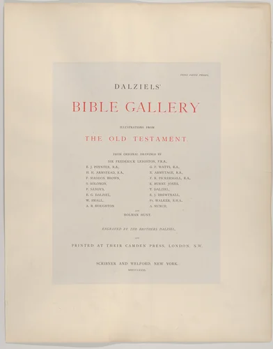 Dalziels' Bible Gallery: Illustrations from the Old Testament by Dalziel Brothers, other, 1881