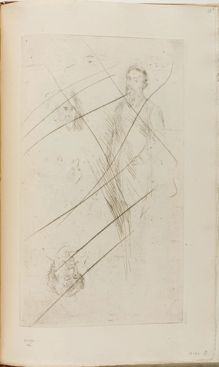 Portrait Sketches including F.R. Leyland and Whistler by James McNeill Whistler, print, 1874-1875