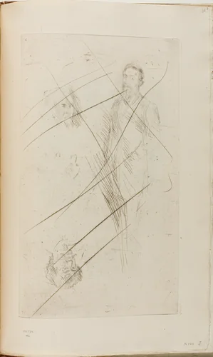 Portrait Sketches including F.R. Leyland and Whistler by James McNeill Whistler, print, 1874-1875