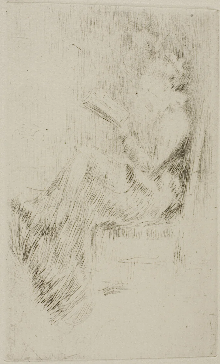 Reading a Book by James McNeill Whistler, print, 1873-1874