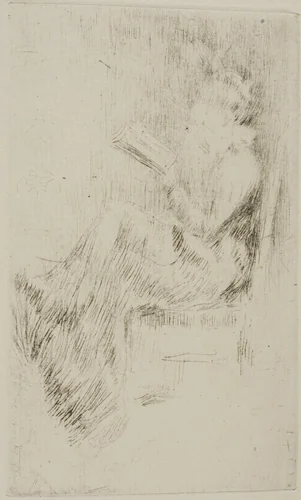 Reading a Book by James McNeill Whistler, print, 1873-1874