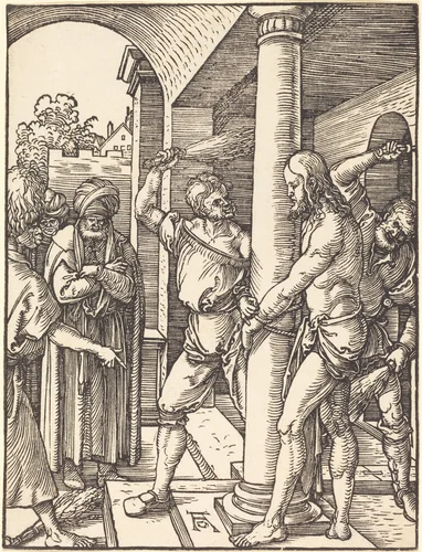 The Flagellation by Albrecht Dürer, print, 1509-1510