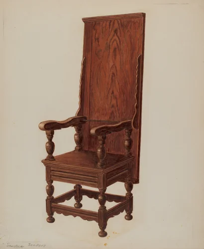 Jacobean Chair-table by William Sanders, index of american design, 1935-1942