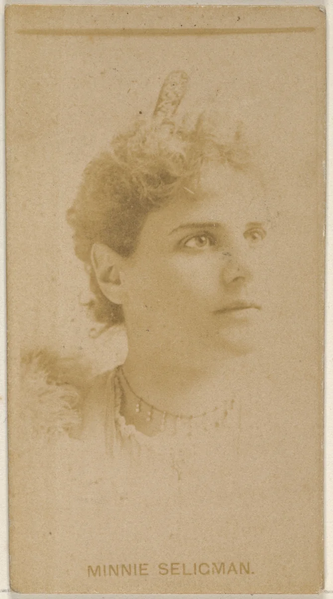 Minnie Seligman, from the Actors and Actresses series (N45, Type 8) for Virginia Brights Cigarettes by Allen & Ginter, photograph, 1885-1891