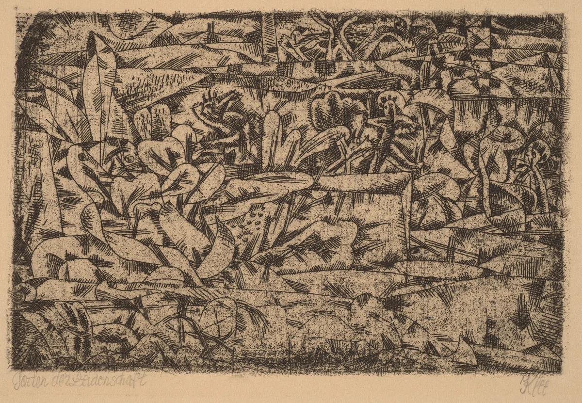 Garden of Passion (Garten der Leidenschaft) by Paul Klee, print, 1913
