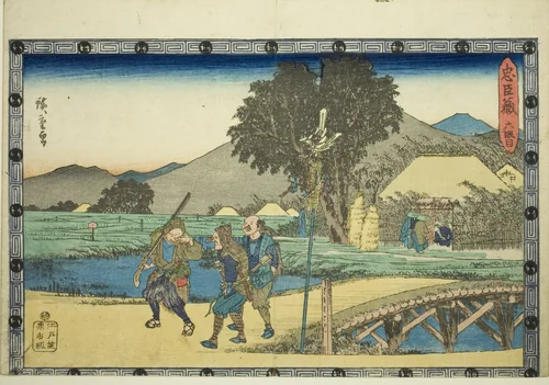 Act 6 (Rokudanme), from the series "The Revenge of the Loyal Retainers (Chushingura)" by Utagawa Hiroshige (歌川広重), print, 1829-1844