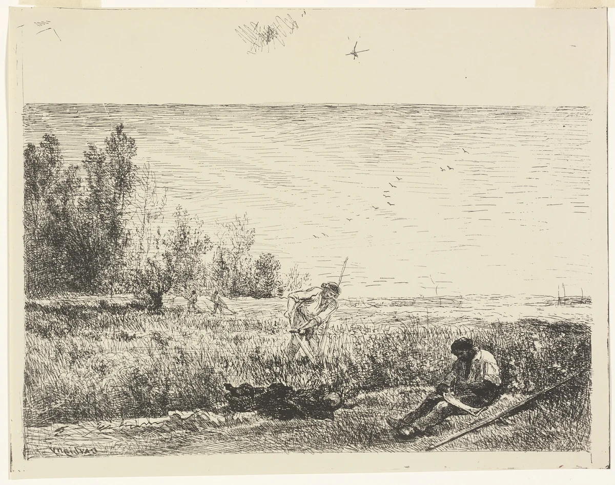 Haymaking by Charles-François Daubigny, print, 1862