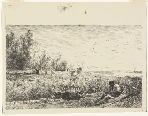 Haymaking by Charles-François Daubigny, print, 1862
