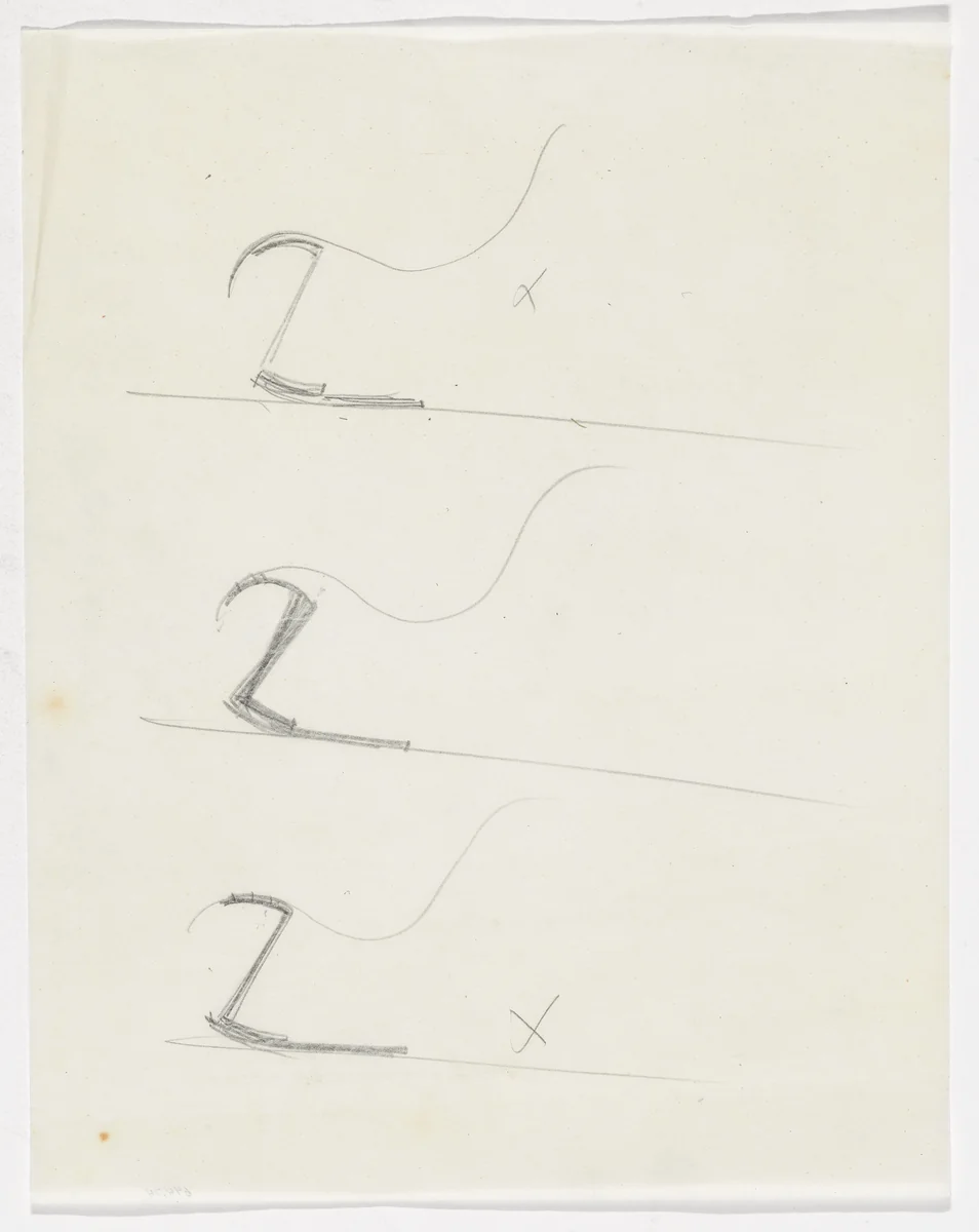 Lounge Chair without Arms (Elevation sketches) by Ludwig Mies van der Rohe, mies van der rohe archive, 1926