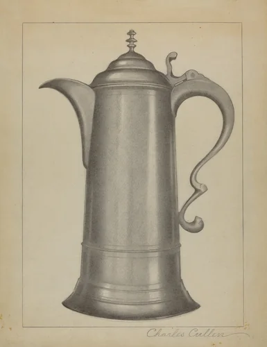 Pewter Flagon by Charles Cullen, index of american design, 1936