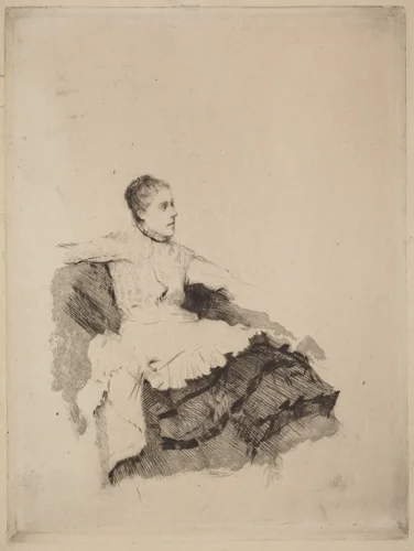 Portrait of Madame de Nittis ("Attenzione") by Giuseppe de Nittis, print, 1874-1875
