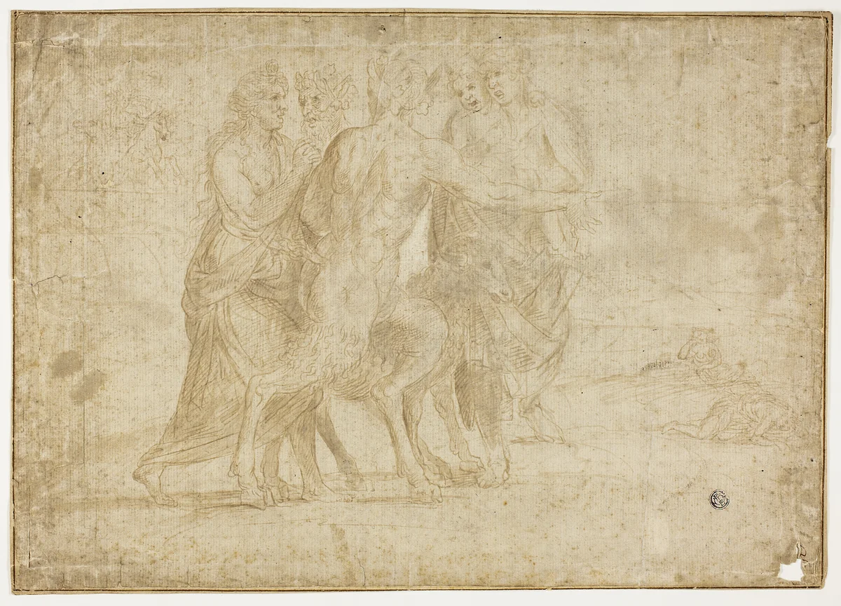 Faun and Nymphs by Raymond de Lafage, drawing, 1676-1750