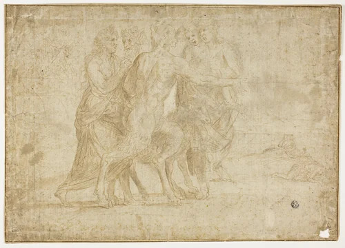 Faun and Nymphs by Raymond de Lafage, drawing, 1676-1750