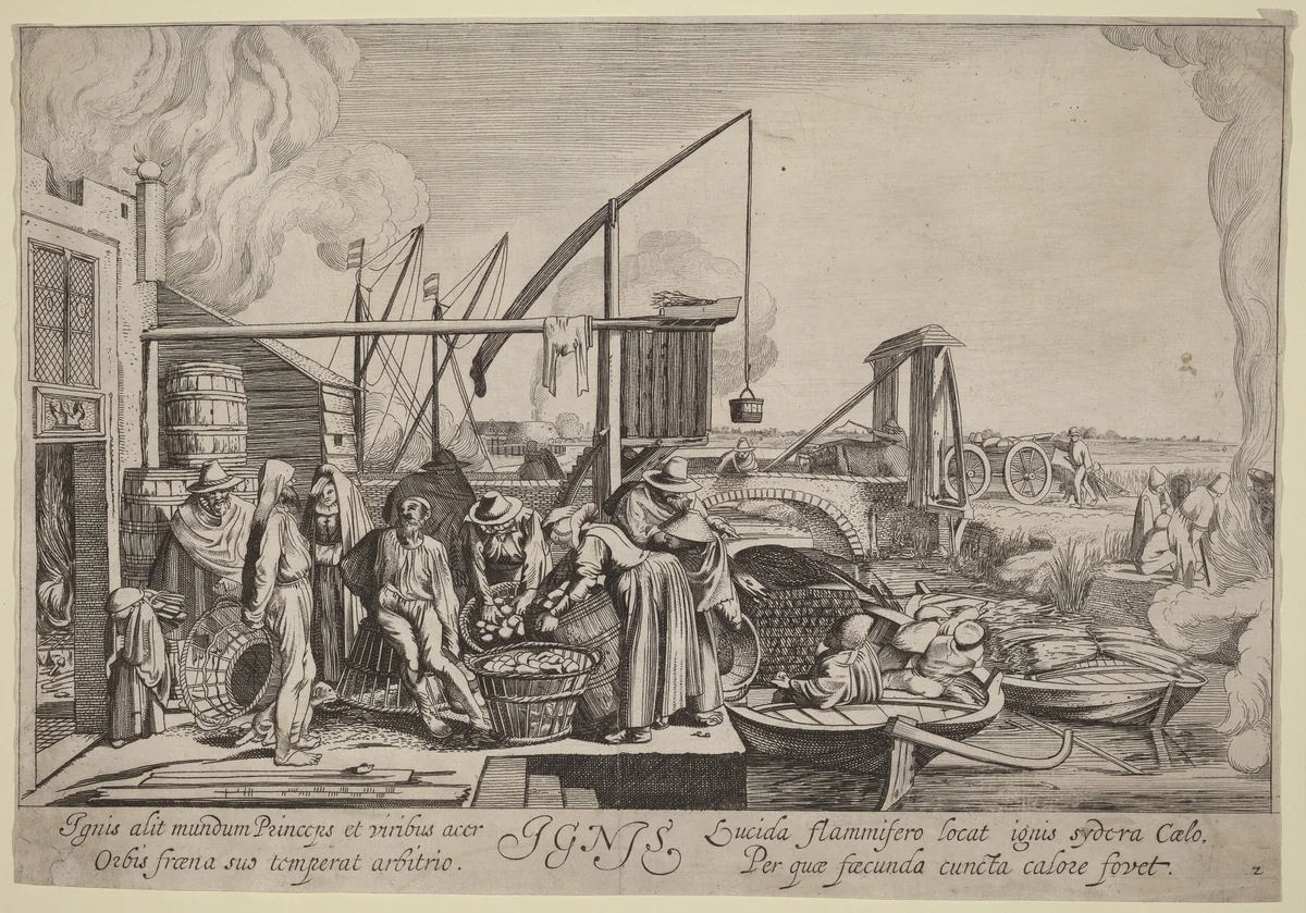 Ignis (Fire) by Jan van de Velde Willem Buytewech, print, 1622