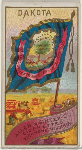 Dakota, from Flags of the States and Territories (N11) for Allen & Ginter Cigarettes Brands by Allen & Ginter, print, 1888