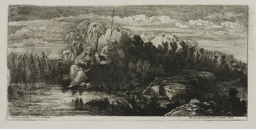 The Holy Family with Pole by Rodolphe Bresdin, print, 1858