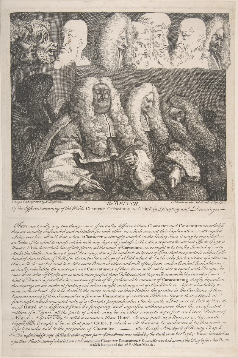 The Bench by William Hogarth, print, 1758-1764