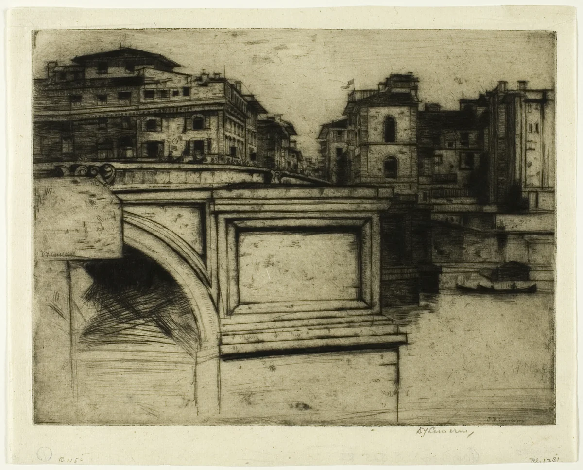 Ponte della Trinità by David Young Cameron, print, 1902-1907