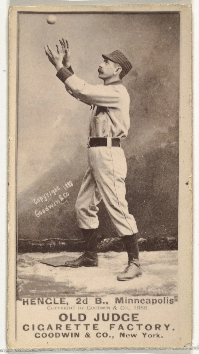 Emery J. "Moxie" Hengel, 2nd Base, Minneapolis, from the Old Judge series (N172) for Old Judge Cigarettes by Goodwin & Company, photograph, 1888