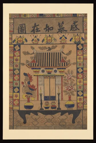 Ancestral shrine painting by Unidentified Artist, painting, 1800-1899