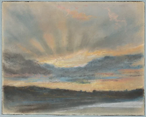 Sunset by Eugène Delacroix, drawing, 1845-1855